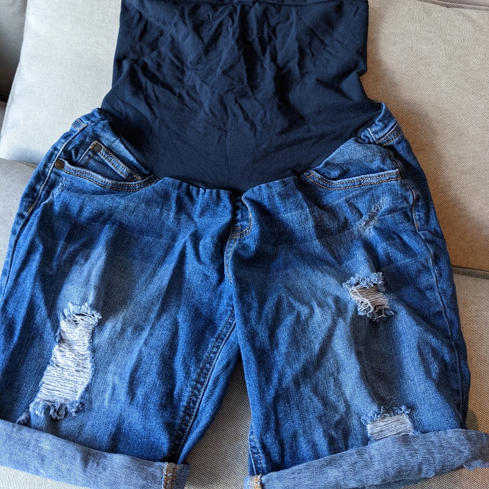 Maternity jean shorts